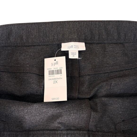 J.Jill Pants Ponte Knit Slim Leg Brown Heather 2X Pull-On Stretch Smooth Fit New - Picture 3 of 7